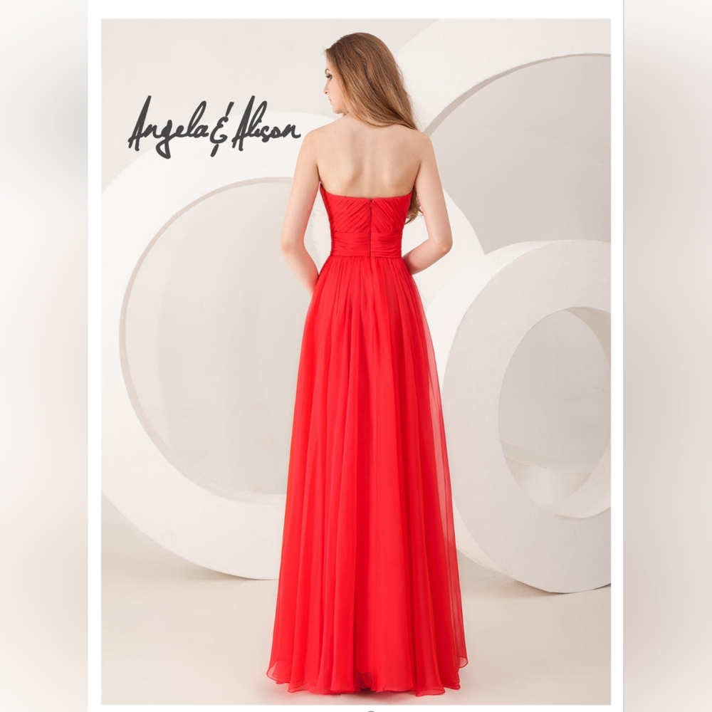Angela and Alison Long Prom 41023 Size 2 Watermelon Color - Picture 2 of 7